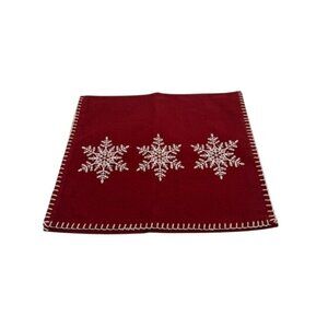 Snowflake Red Table Runner 14"W X 36"L by Home Collections by Raghu